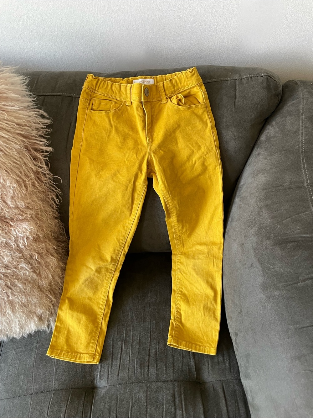 KIABI Kids pant- Mustard Yellow Skinny Jeans Unisex